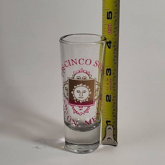 Collectible Shot Glasses Los Cinco Sol Cancun, MX - Picture 5 of 5